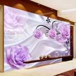 3D Moodne Fototapeet Lilla Lillede Seinamaal Elutuba Teleri Diivani Magamistoa Tausttapeet Kodu Kaunistus 200 cm(W) x 140 cm(H)