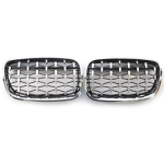 BMW X5 E70 X6 E71 2007-2013 Autole Esiiluv&otilde;re Eesmised neerukujulised iluv&otilde;red Teemantstiil Kroom Must 51137157687 51137157688 51137185223 must