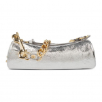 Vivienne Westwood Orb Kett-rihm Logo Silt T&otilde;mblukuga Sulgemine Kitse Nahast K&auml;ekott Naiste k&auml;ekott H&otilde;bedane 4603000AWL00ACQ401 Basic Set (Bag+Dust Bag)