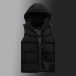 Meeste vest Meeste talvine soe kapuutsiga vest Meeste paks puuvillane vest Varrukateta vestjakk Mehed L must