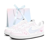 Nike Court Borough Love Cherry Blossom Pink GS Leather Low top Skateboard Shoes Women's White Pink DV5456-104(Team1848--SBOX) 38.5