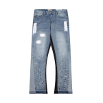LUXEON High Street Pesitud Teksap&uuml;ksid Retro Personaalne Sirge L&otilde;ikega &Uuml;hendatud Laienevad P&uuml;ksid Trendikad Denim P&uuml;ksid M gray
