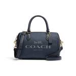 Coach tuminsinine teksasist mini Rowan duffel-kott nahkdetailide ja kuldse riistvaraga igap&auml;evaseks kasutamiseks Basic Set (Bag+Dust Bag)