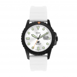 FOSSIL BLUE Date Valge Silikoonkell Kolme osutiga valge