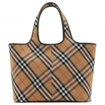 Burberry Ruuduline L&otilde;uend Suur T&otilde;mblukuga Kott Beež Must Nahkdetailidega Vabaaja Igap&auml;evane Ostlemine Reisimine 80939761 Basic Set (Bag+Dust Bag)