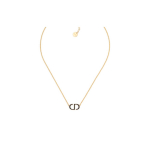 Dior Petit Cd Logo Ripats &Otilde;&otilde;nes Kaunistus Metallist V&auml;rvitud Kaelakee Naiste kaelakee Kuldne N2390WOMLQ_D307 Basic Packaging-Dust Bag,F,Gold