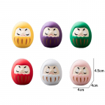 6 tk pakk Mini Jaapani Daruma, Keraamilised Fengshui kujukesed, &Otilde;nnetoov, Zen-kaunistus, Kodune laua kaunistus helehall v&auml;rv
