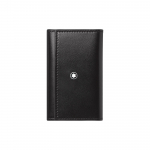 Montblanc Meisterst&uuml;ck Heksagonaalne Valge T&auml;he Logo Kl&otilde;pskinnitusega S&ouml;&ouml;vitatud Nahast V&otilde;tmehoidja Meeste Tarvikud Must 198346 Box(Basic Set+Box)