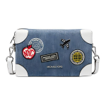 Michael Kors MK Jeanie T&otilde;mblukuga Sulgemine Eemaldatav &Otilde;larihm Puuvillane Crossbody Kott V&auml;ike Unisex crossbody kott Teksad 35R5S0JC3C-DENIM Basic Set (Bag+Dust Bag)