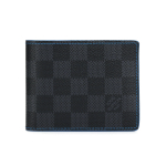Louis Vuitton Damier Graphite L&otilde;uend Nahast Rahakott Meeste rahakott Must Hall Elektri-Sinine n64033 Box(Basic Set+Box)