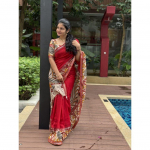 Elegantne Mangalgiri siidist Kalamkari Saree &ndash; Traditsiooniline L&otilde;una-India kunstiteoste kollektsioon