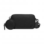 COACH Charter 19 mitme kaardipesa, kahe lukuga, veisenahast, &auml;mma kott, hoiukott, &otilde;lakott, crossbody kott, v&auml;ike suurus, meeste, must must