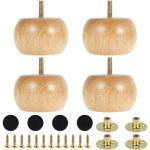 Puidust m&ouml;&ouml;bijalad Komplekt 4 tk, 8 X 5 cm Tahked &Uuml;marad P&ouml;&ouml;rdepadjad 4 Kruviga DIY Toolijalad Lauajalad Asenduskomplekt Diivanile Kapile Toolile Diivanile K