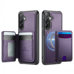 Samsung Galaxy A37 A57 jaoks 2-&uuml;hes Eemaldatav Magnetiline Rahakott &Uuml;mbris RFID-blokeeriva Kaardihoidjaga PU Nahast Klapp-&uuml;mbris Jalatugiga &Uuml;mbris For Galaxy A37 lilla
