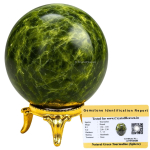 Sertifitseeritud roheline turmaliin maatriksis kristallkuul meditatsiooniks - Premium-klassi kristall Vastu esemed koduks ja Feng Shui esemed black