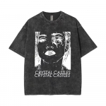 Pestud Vintage Crystal Castles Muusikaalbum II Kahepoolse Prindiga T-s&auml;rk Meestele Gooti Punk T-s&auml;rk Meeste &Uuml;lem&otilde;&otilde;dulised Puuvillased T-s&auml;rgid S