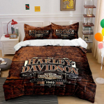 Harley Davidson Rustikaalne Voodipesukomplekt Voodipesu Tekikoti Komplekt Tekikott Padjap&uuml;&uuml;rid (1 * Tekikott 2 * Padjap&uuml;&uuml;ri, ilma tekita) 135x200cm