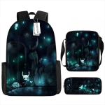 Hollow Knight &Otilde;pilase Koolikott Laste Seljakott Multikas Anime Seljakott Meeste Reisikott Suure Mahutavusega Lihtne Three piece backpack set black
