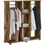 Kapp mobiilne hoiustamism&ouml;&ouml;bel 6 ratast 120 x 40 x 128 cm pruun puit 120 x 40 x 128 cm