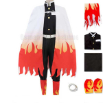 T&auml;iskasvanud Lapsed Rengoku Kyoujurou Cosplay Lapsed Mehed Naised Kimetsu no Yaiba Halloweeni Kost&uuml;&uuml;m M black