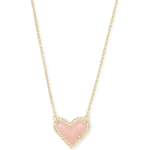 Kendra Scott Ari S&uuml;damikuga Reguleeritava Pikkusega Ripatsiga Kaelakee Naistele, Moodsad Ehted GOLD - ROSE QUARTZ white