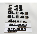 S&auml;rav Must Tiibade ja Pagasiruumi Embleemid Mercedes Benz W205 C43 W213 E43 X253 GLC43 GLE43 AMG BITURBO 4MATIC MU8 jaoks BITURBO 4MATIC(1pair