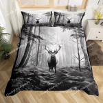Hirv P&otilde;der Tekikott King Queen Taluhirv Metsa Tekikoti Kate P&otilde;hjakaru Eluslooma Loomade Voodipesu Komplekt Telkimine Jahindus Tekikate 200x220cm