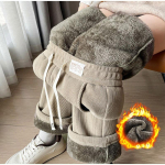 Moodne fliis naiste paksud p&uuml;ksid velvetist samet &uuml;hev&auml;rviline elastne v&ouml;&ouml;koht vabaaja soe sirge t&auml;isp&uuml;ksid s&uuml;gistalv 4XL gray