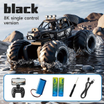 Amfiibne 4WD RC Roomik 50-minutilise t&ouml;&ouml;ajaga IPX7 Veekindel APP ja žestjuhtimine Maastiku triiv HD-kaameraga K&otilde;igiks maastikuseiklusteks black