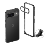 Alumiiniumraamiga metallist kaitseraam Google Pixel 10 9 Pro XL 8 7 Pro 10A 9A jaoks, metallist objektiivikaitsega, &uuml;li&otilde;huke, kerge aluminum&Google Pixel 9a must
