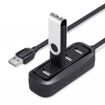 Vention USB HUB Kiire 4 pordiga USB 2.0 jaotur USB port Kaasaskantav OTG jaotur USB splitter 15CM must