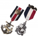 2-osaline unisex vintage merev&auml;e stiilis &uuml;likond medal pross rev&auml;&auml;riga punk ehted as described