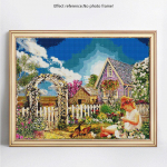 Teemantmaali aed t&auml;is &uuml;mmargune maastik kivist pilt 5D DIY teemanttikandid 20X30