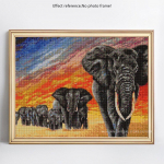 5D DIY pilt Rhinestone Mosaiic Teemanttikandid Loomade Teemantmaaling Elevant 20X30CM