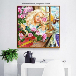 Teemantmaal T&uuml;druku portree Teemantmosaiik T&auml;is&uuml;mmargune tikandid 30x30CM