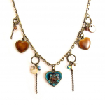 Les Tr&eacute;sors De Lily [D7892] - Collier Cr&eacute;ateur 'Phedre en Love' Turquoise Marron t&uuml;rkiissinine