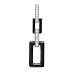 Les Tr&eacute;sors De Lily [L5744] - Pendentif Argent 'Sissi' noir (c&eacute;ramique) rhodi&eacute; - 28x8 mm must