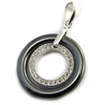 Les Tr&eacute;sors De Lily [N3027] - Pendentif Argent 'Sissi' noir (c&eacute;ramique) h&otilde;be