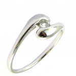 Bague Argent 'C&acirc;lin' blanc argent&eacute; (rhodi&eacute;) 54 valge