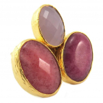 Les Tr&eacute;sors De Lily [P6909] - Bague Cr&eacute;ateur 'Cl&eacute;opatra' rose dor&eacute; - 30 mm Heleroosa