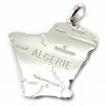 Les Tr&eacute;sors De Lily [N3986] - Pendentif Argent 'Alg&eacute;rie'  (rhodi&eacute;) h&otilde;be
