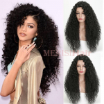 Pikad mustad parukas, lokkis juustega parukad naistele wig & wig cap