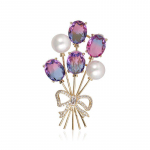 Blucome l&auml;ikiv kuubikujuline tsirkoonist lilleline vibu kujuga prossid, meeste erikujundusega simuleeritud p&auml;rlvasest pulmakimbun&otilde;elad lilla