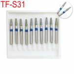 10 tk Dental Diamond Burs Medium FG 1,6mm kiire k&auml;siinstrument hambaravi labori instrumendile TF-S31