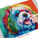 Teemantmaaling Rhinestones Koerte ristpistes T&auml;ielik paigutus Teemant-loommosaiik Kodukaunistus DIY k&auml;sit&ouml;&ouml; seinakunst Full Round 20X30CM