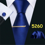 Barry.Wang Tie Hanky ​​mansetin&ouml;&ouml;bid Kuldsed lipsuklambrid meestele Ametlik siidist lipsu disainer N-5260