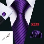 Lahe lipsukomplekt meestele Jacquard kootud siidist lipsu tasku kandiline mansetin&ouml;&ouml;pide komplekt Barry.Wang N-5239