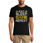 Meeste T-s&auml;rk S&ouml;&ouml; Sleep Game Repeat &ndash; M&auml;ngu naljakas nali &ndash; kingitus m&auml;ngijatele XS h&otilde;bedane liivav&auml;rv