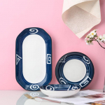 Jaapani keraamiline roog Ristk&uuml;likukujuline grillitud kalaroog Kodune puuviljaroog Creative Net Red lauan&otilde;ud A