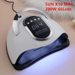 SUN X10 Max 280W LED-lamp k&uuml;&uuml;nekuivati ​​66LED-i UV-j&auml;&auml;lamp kuivatamiseks Geellaki taimer Automaatne andur manik&uuml;&uuml;ri t&ouml;&ouml;riistad